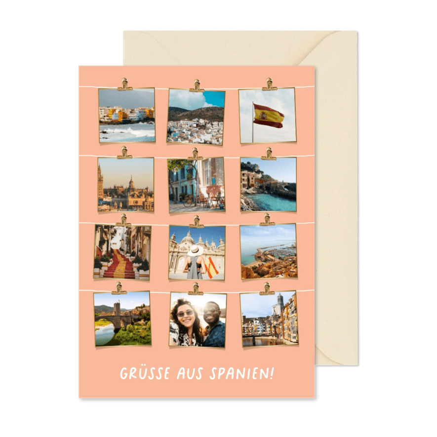 Fotokarte 12 Fotos Urlaubsgrüße Spanien - Karteneindruck

