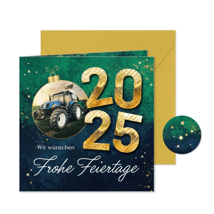 Fotokarte 2025 Weihnachtskugel geschäftlich Send a Smile