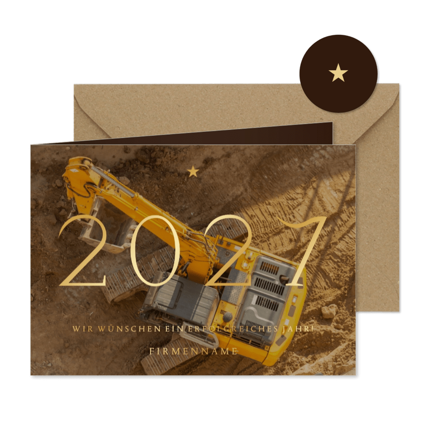 Fotokarte 2027 Weihnachtsgrüße Firma Goldschrift - Kartenvorschau
