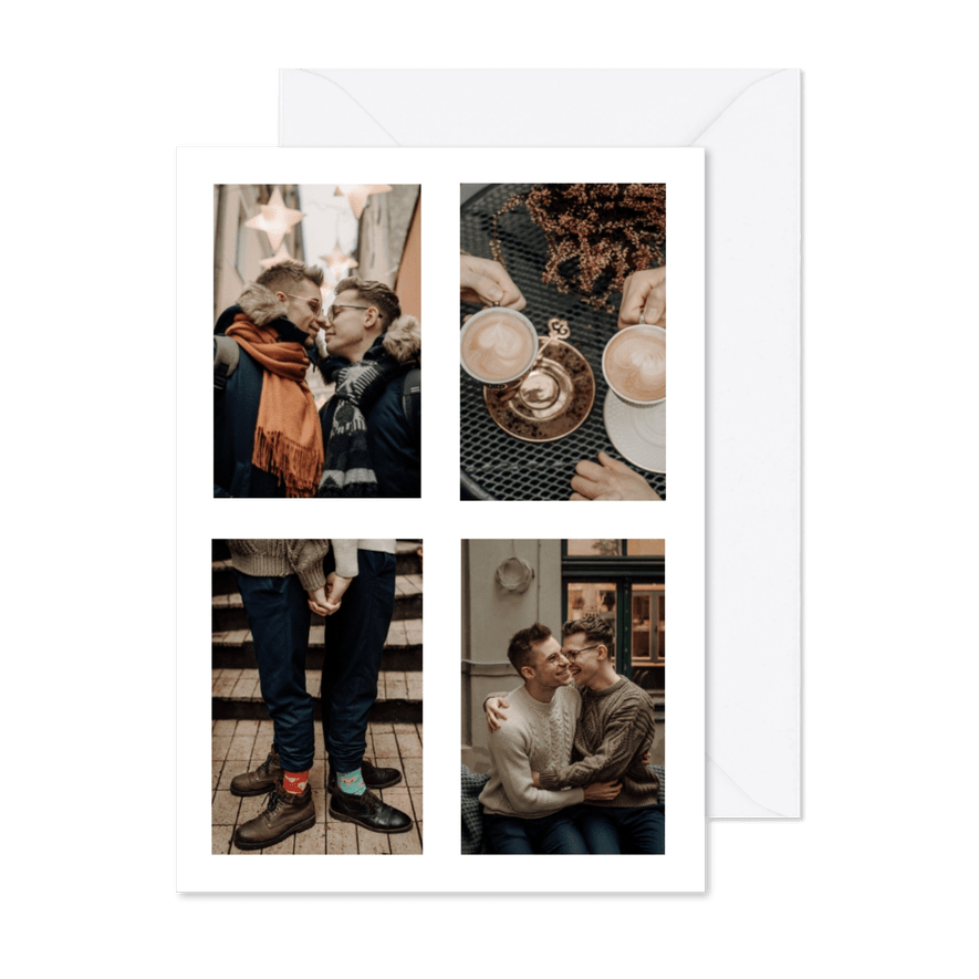 Fotokarte 4 Fotos Fotocollage einfach - Karteneindruck
