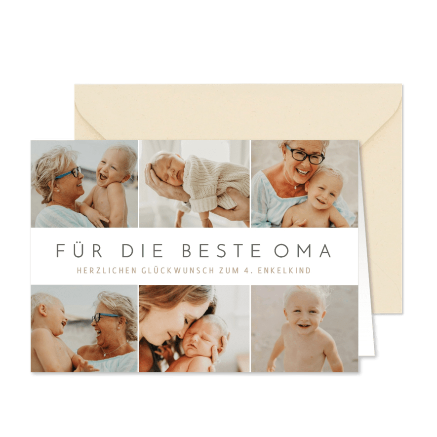 Fotokarte 6 Fotos Glückwunsch Oma Enkelkinder - Karteneindruck
