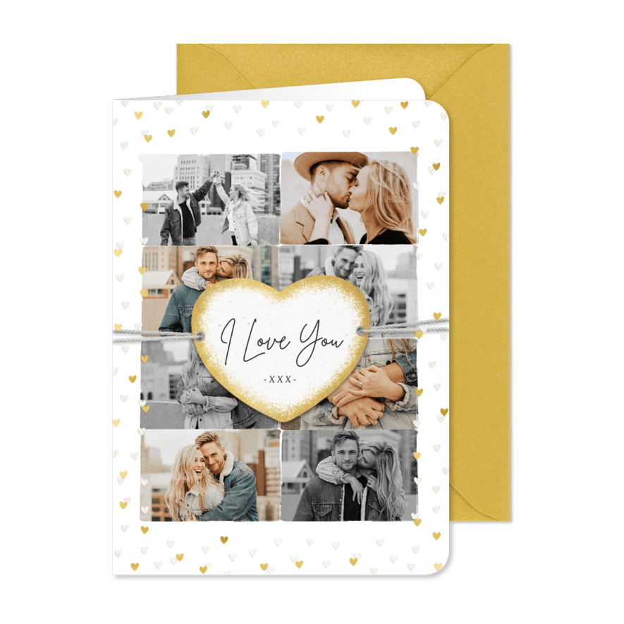 Fotokarte acht Fotos Herzaufdruck - Karteneindruck
