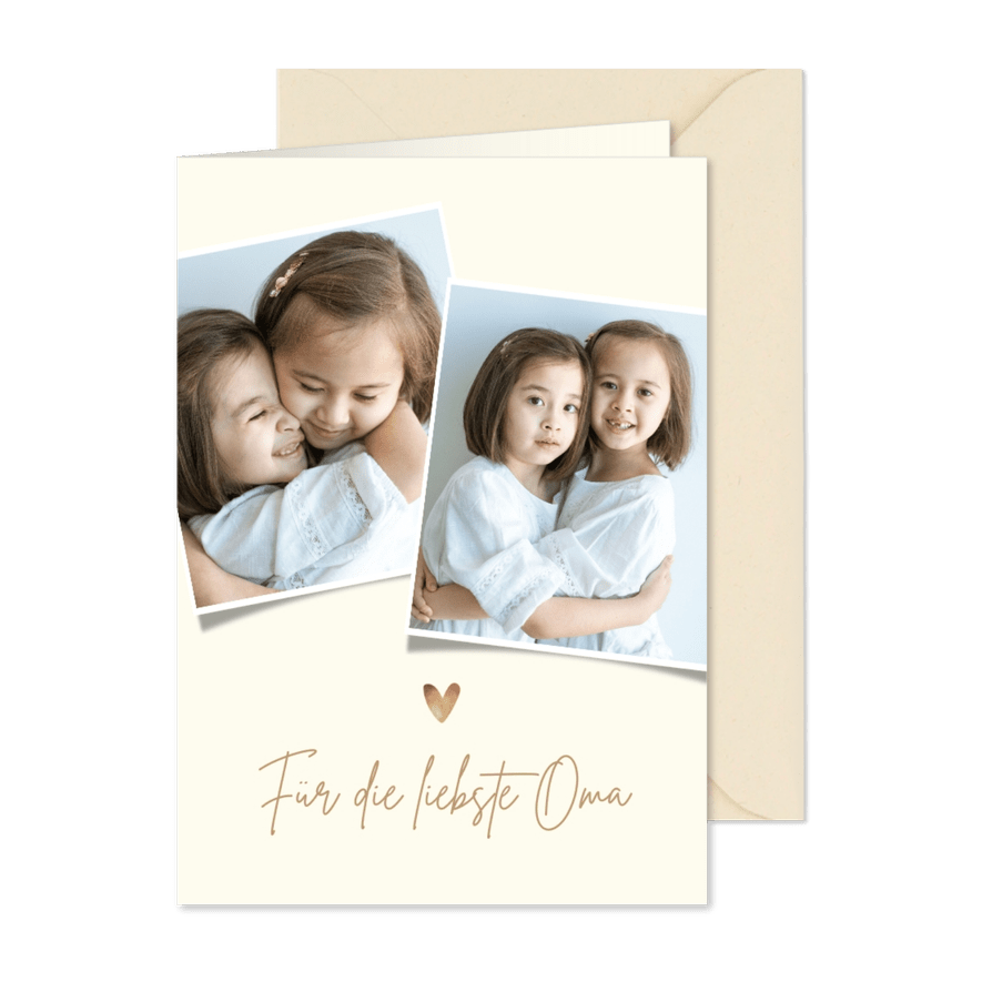 Fotokarte Collage zwei Fotos - Karteneindruck
