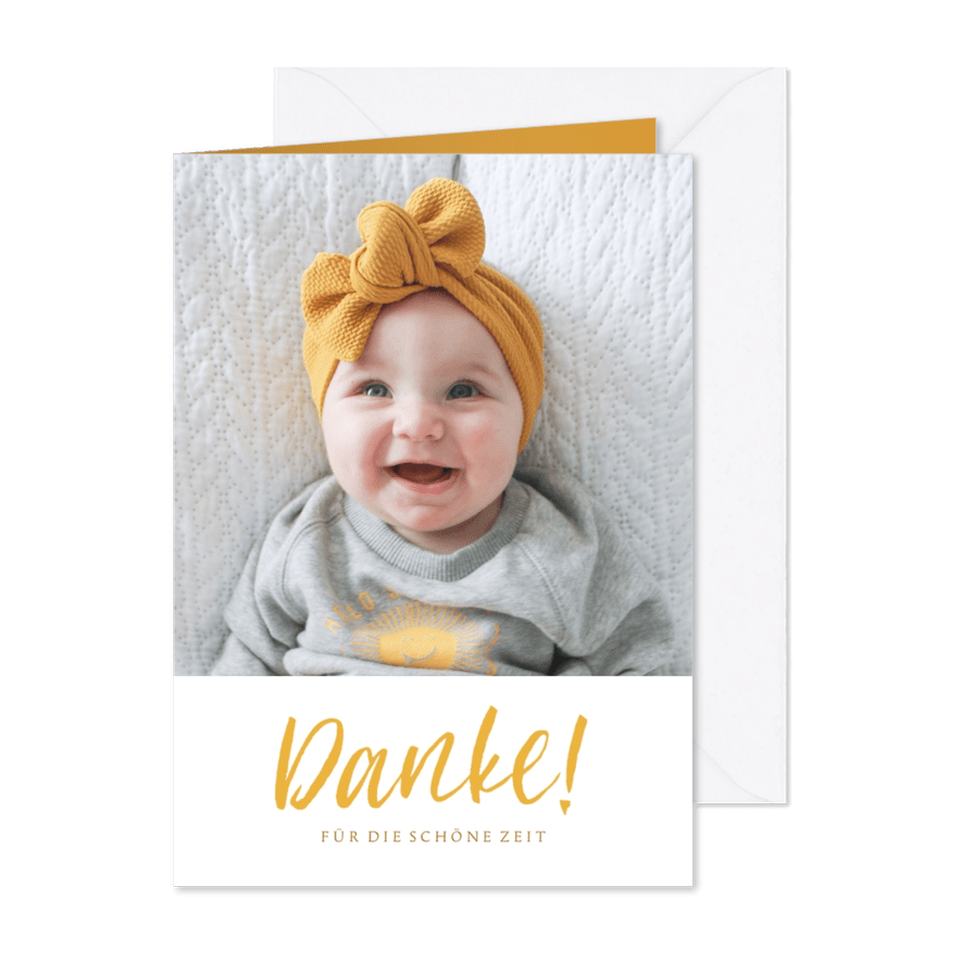 Fotokarte 'Danke für die schöne Zeit' - Karteneindruck
