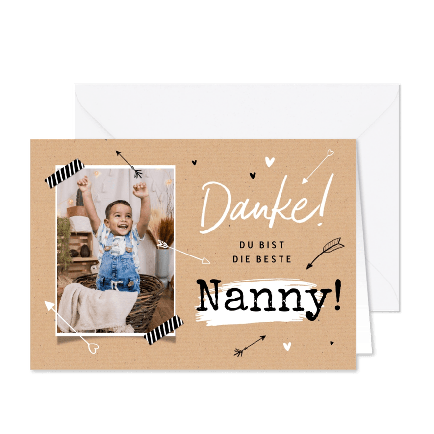 Fotokarte Danke Nanny - Karteneindruck