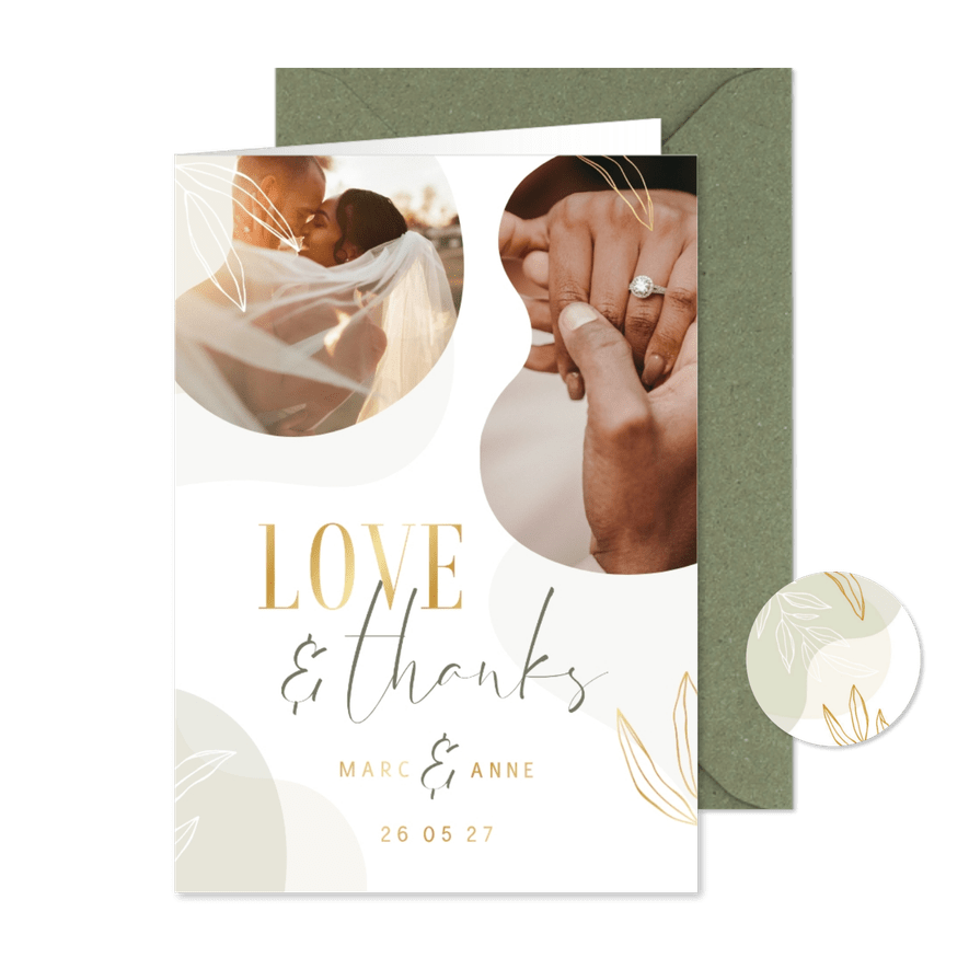 Fotokarte Danksagung Hochzeit elegant & abstrakt - Karteneindruck