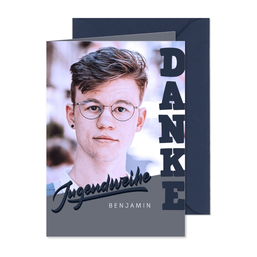 Fotokarte Danksagung Jugendweihe - Kartenvorschau