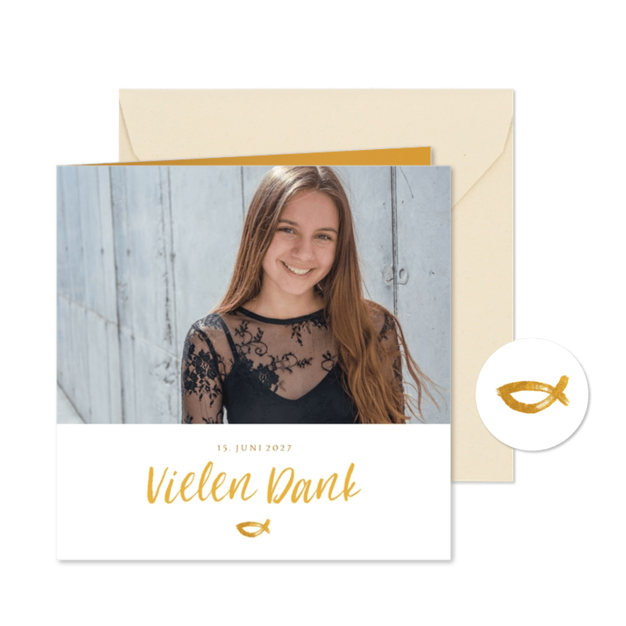 Fotokarte Danksagung zur Firmung Ichthys - Karteneindruck