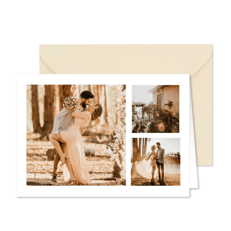 Fotokarte drei quadratische Fotos  - Karteneindruck
