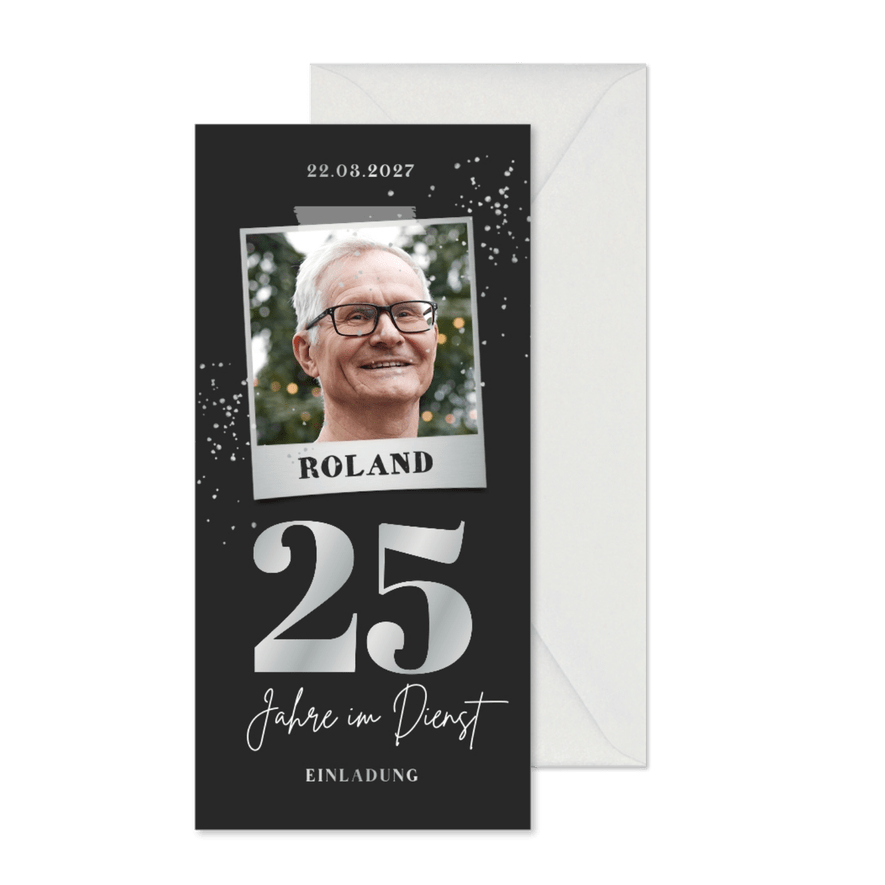 Fotokarte Einladung Dienstjubiläum 25 Jahre - Karteneindruck