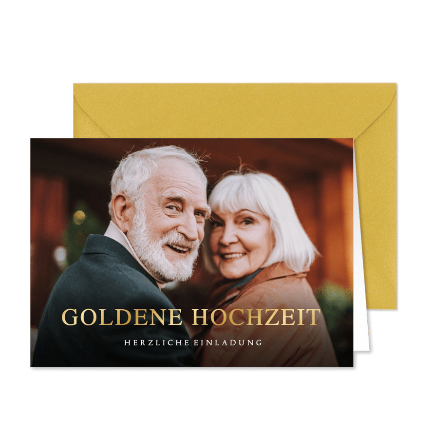 Fotokarte Einladung zur goldenen Hochzeit - Karteneindruck