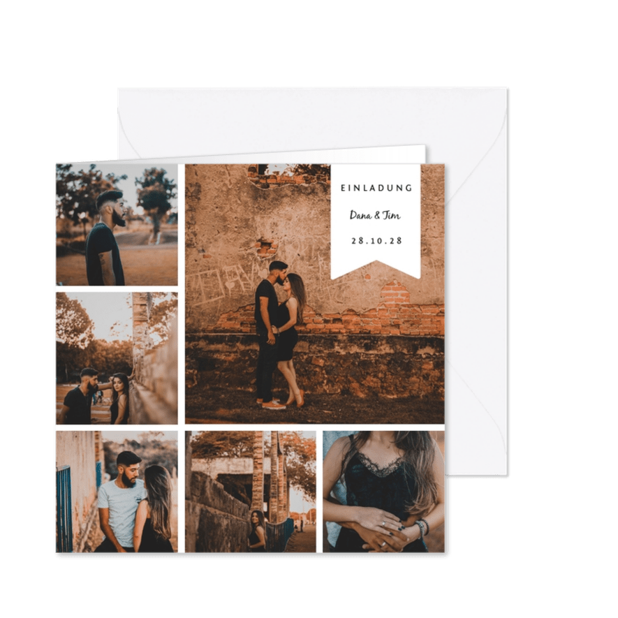 Fotokarte Einladung zur Hochzeit - Karteneindruck