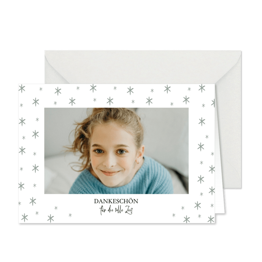 Fotokarte Foto mit Sternchenmuster - Karteneindruck
