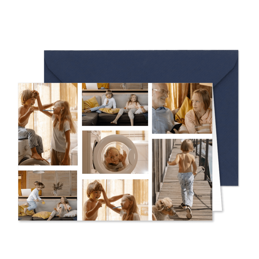 Fotokarte Fotocollage sieben Fotos - Karteneindruck