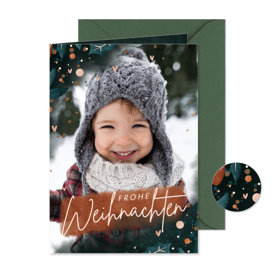 Fotokarte 'Frohe Weihnachten' Dekoelemente - Karteneindruck