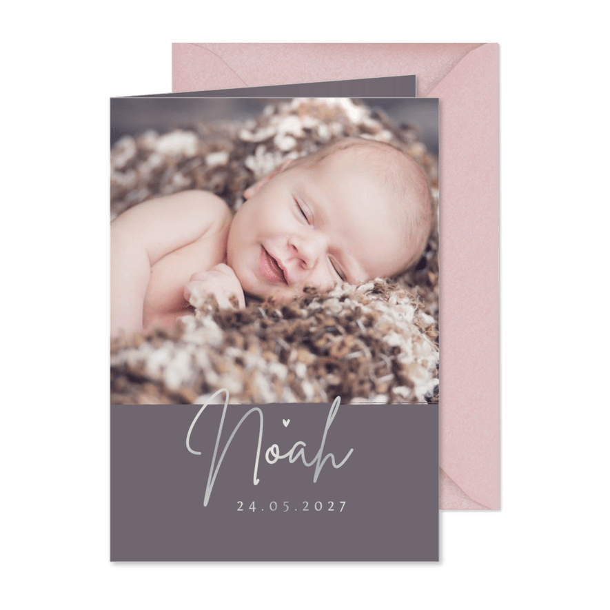 Fotokarte Geburt Farbe anpassbar - Karteneindruck