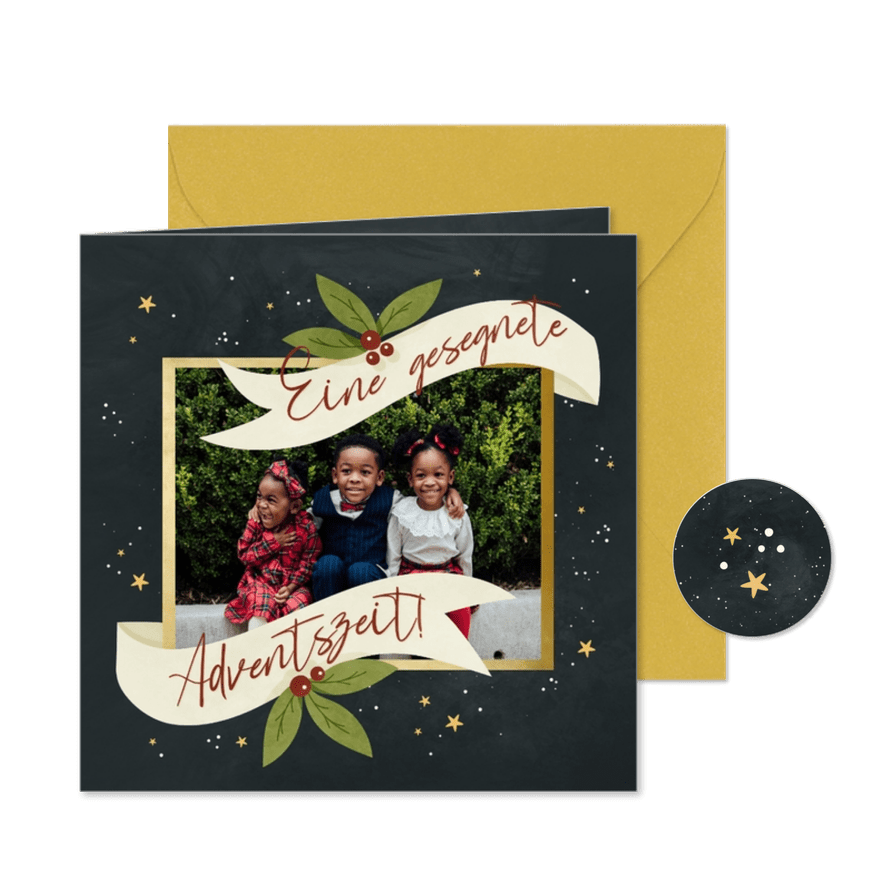 Fotokarte gesegnete Adventszeit - Karteneindruck