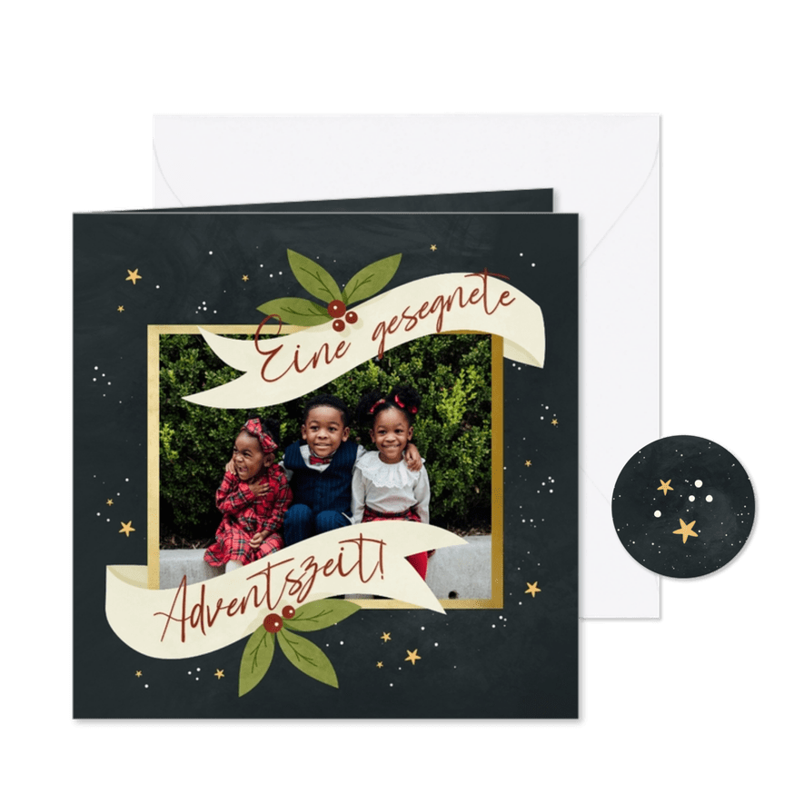Fotokarte gesegnete Adventszeit - Karteneindruck