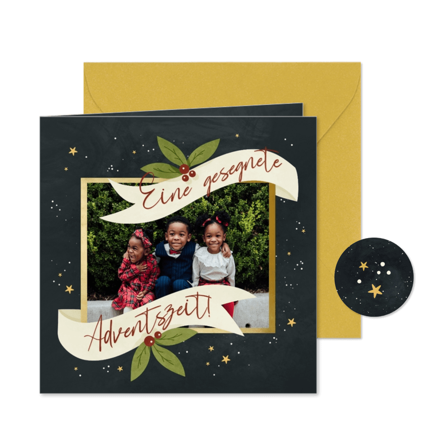 Fotokarte gesegnete Adventszeit - Karteneindruck
