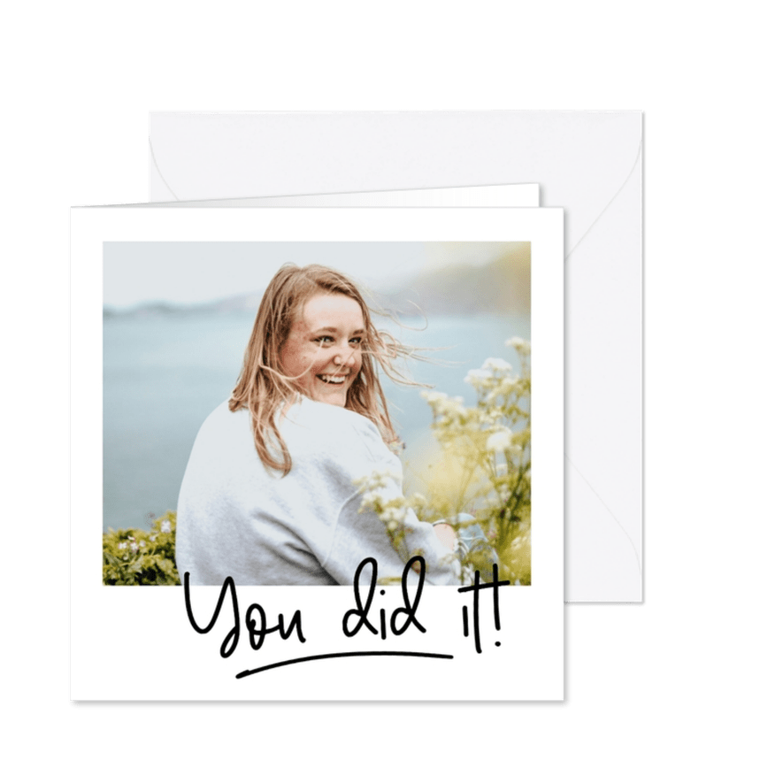 Fotokarte Glückwünsche 'You did it!' schlicht - Karteneindruck