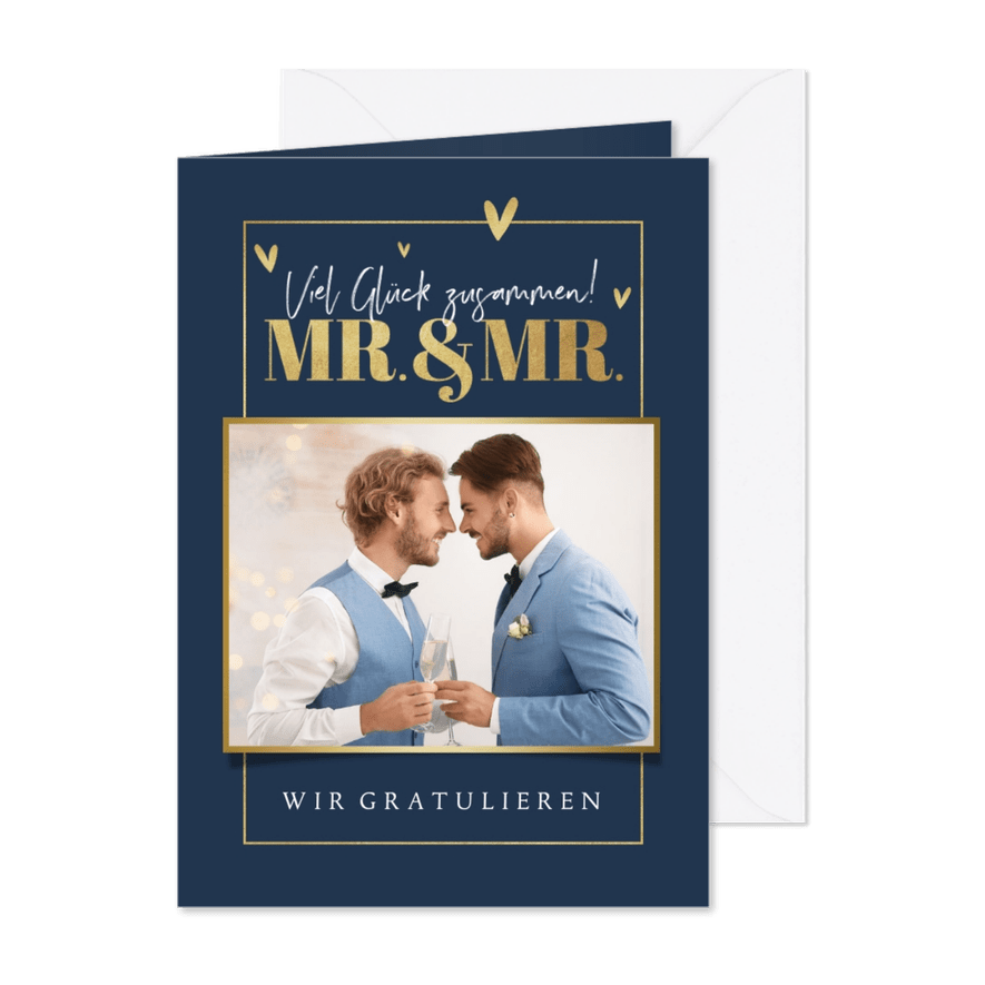 Fotokarte Glückwunsch Hochzeit Mr. & Mr. - Karteneindruck