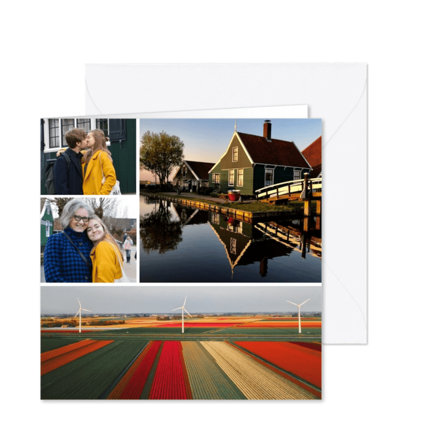 Fotokarte grafisch vier Fotos - Karteneindruck
