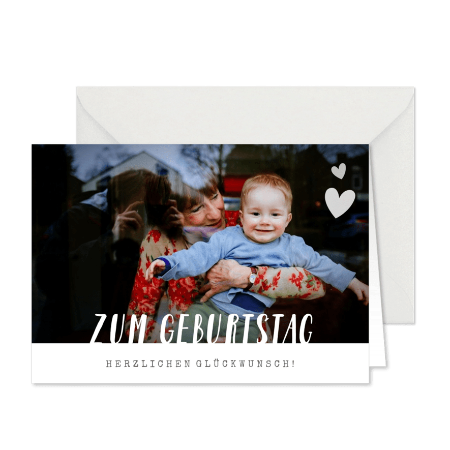 Fotokarte großes Foto mit Text - Karteneindruck