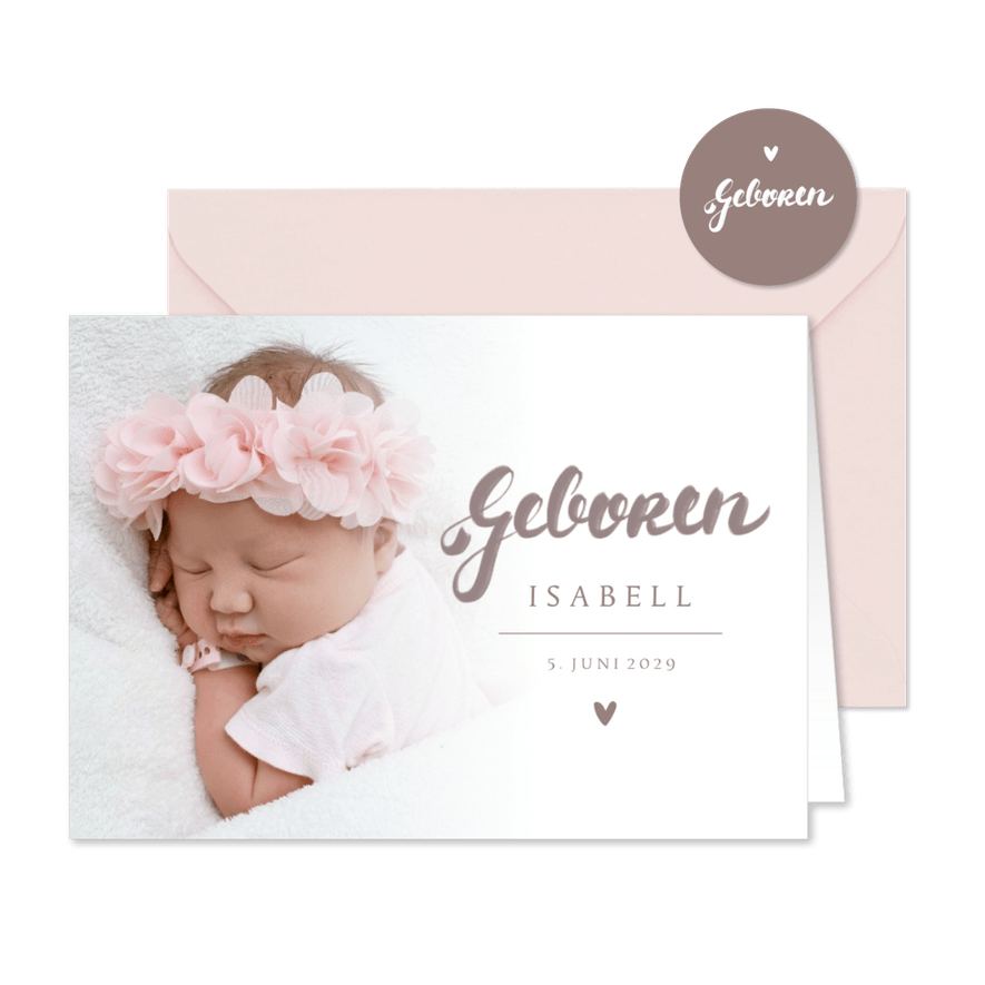 Fotokarte Handlettering rosébraun - Karteneindruck