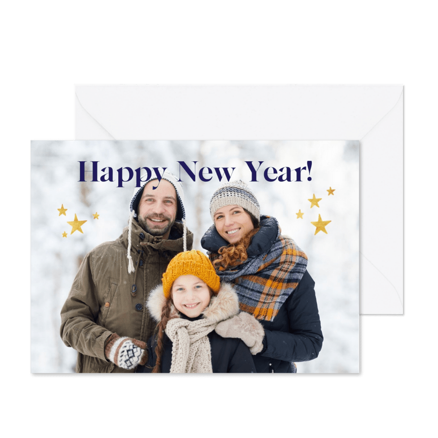 Fotokarte 'Happy New Year' Familienfoto - Karteneindruck