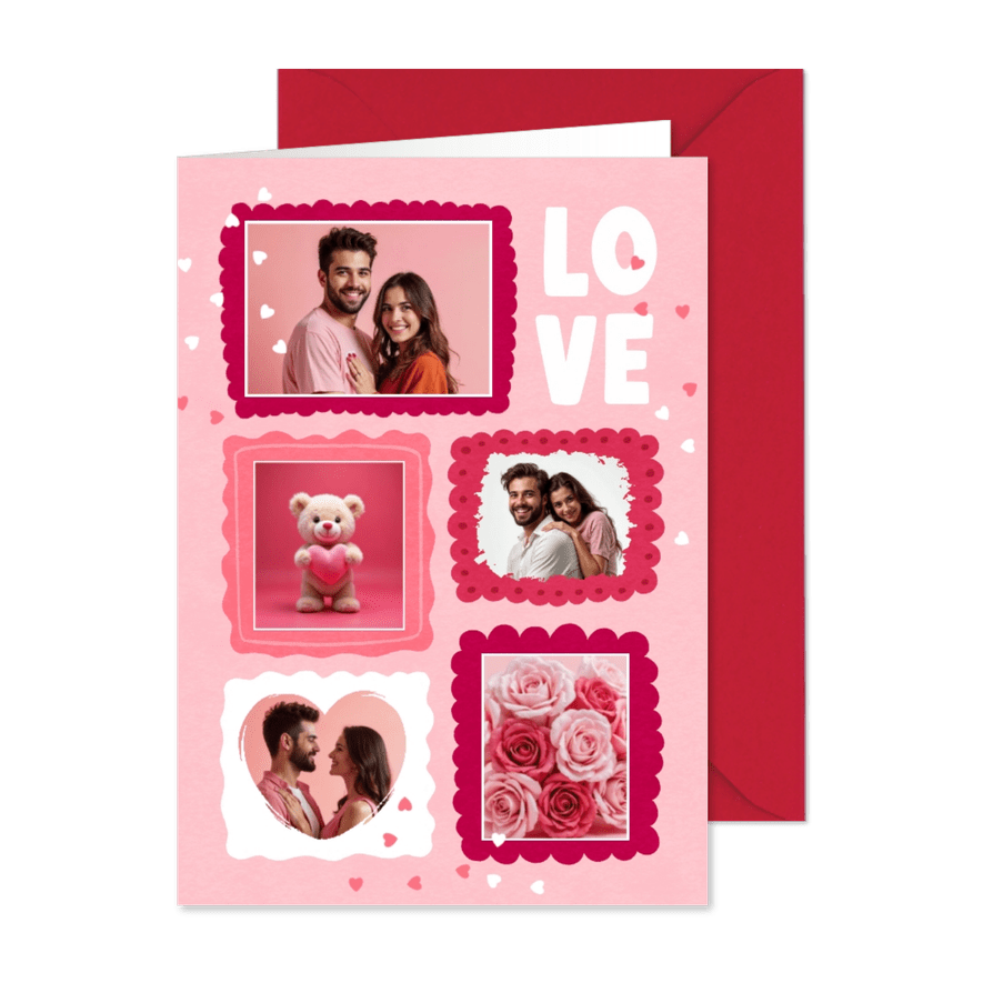 Fotokarte 'Love' mit Fotorahmen für eigene Fotos - Karteneindruck
