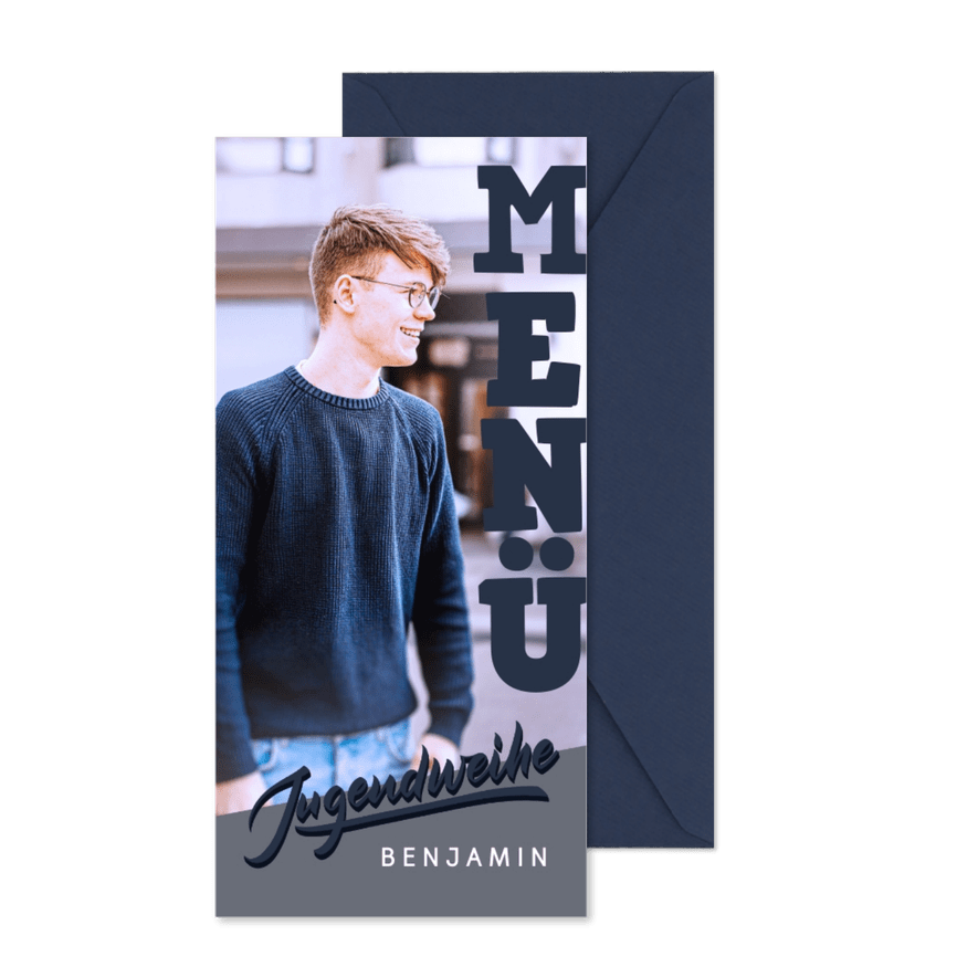 Fotokarte Menü Jugendweihe - Karteneindruck