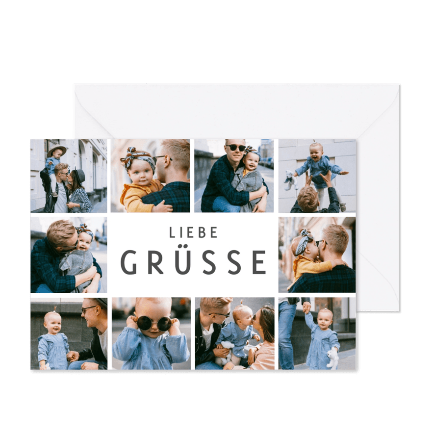 Fotokarte mit Bilderreihe aus zehn Fotos - Karteneindruck