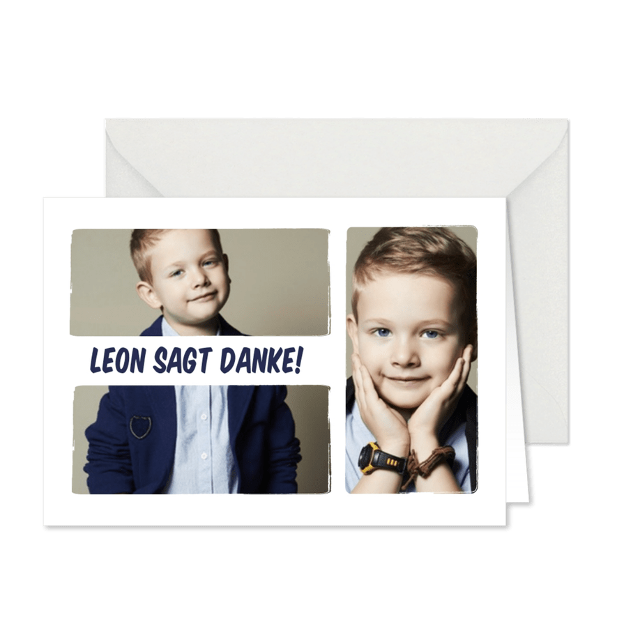 Fotokarte mit drei Fotos - Karteneindruck
