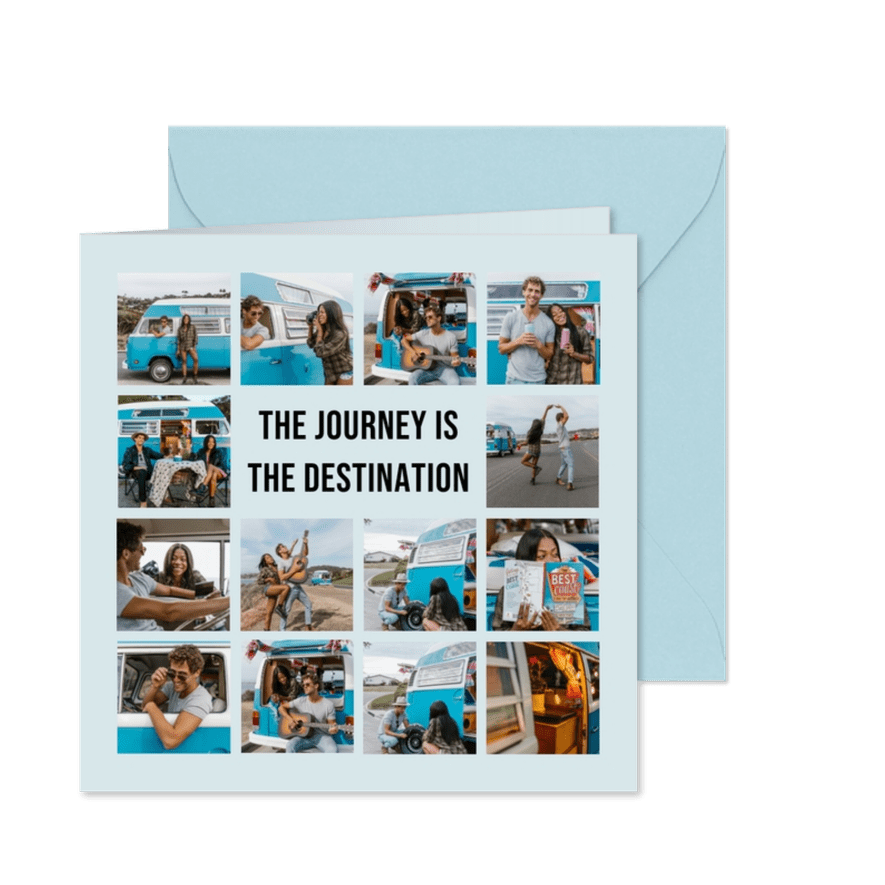 Fotokarte mit großer Collage  - Karteneindruck