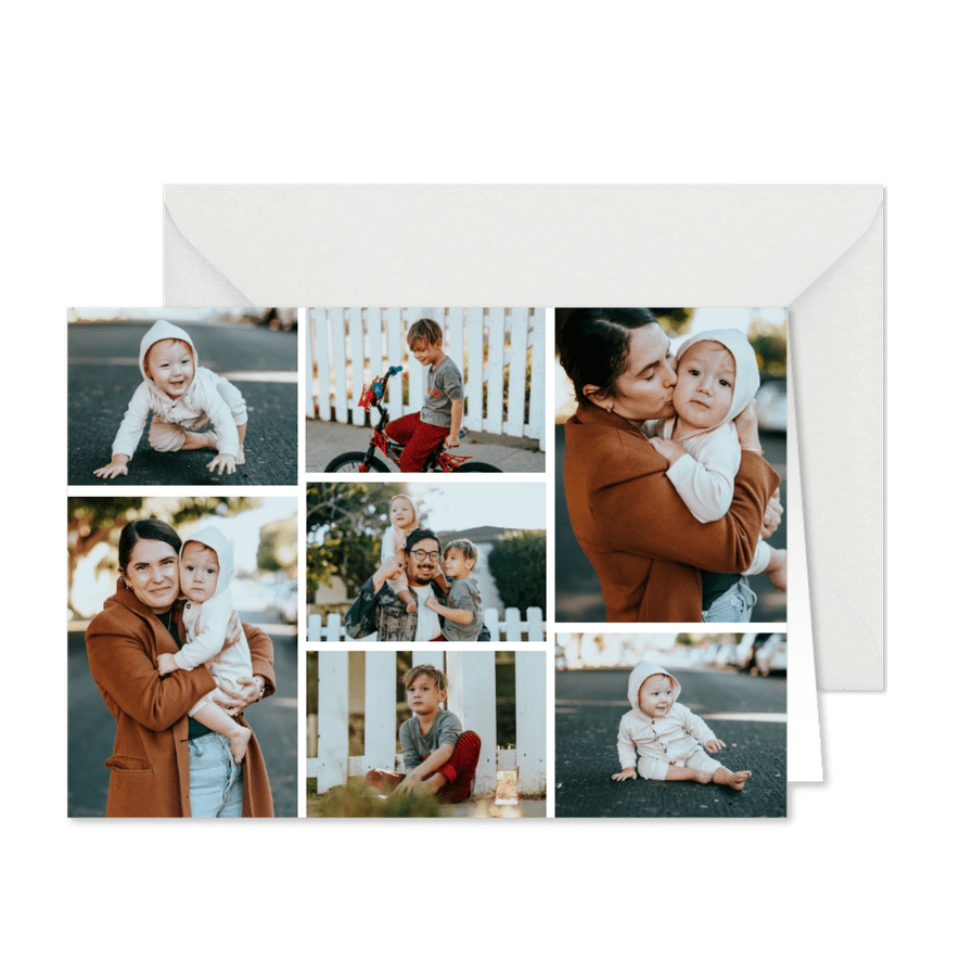 Fotokarte mit sieben Fotos - Karteneindruck
