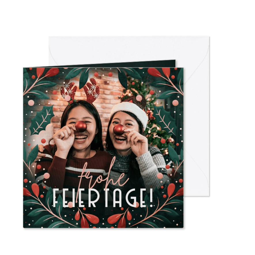 Fotokarte mit weihnachtlichem Rahmen - Karteneindruck