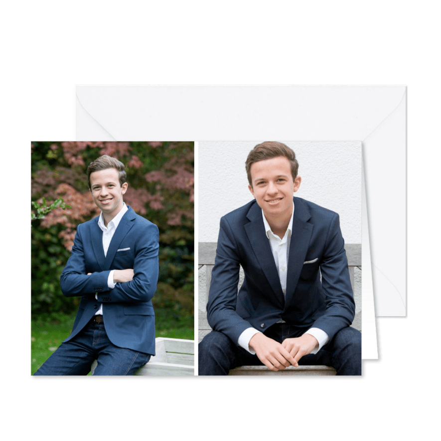 Fotokarte mit zwei Fotos im Hochformat - Karteneindruck
