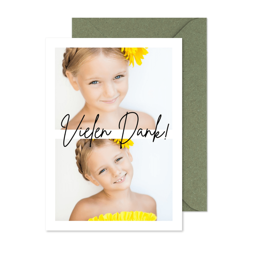 Fotokarte mit zwei Fotos und Text - Karteneindruck
