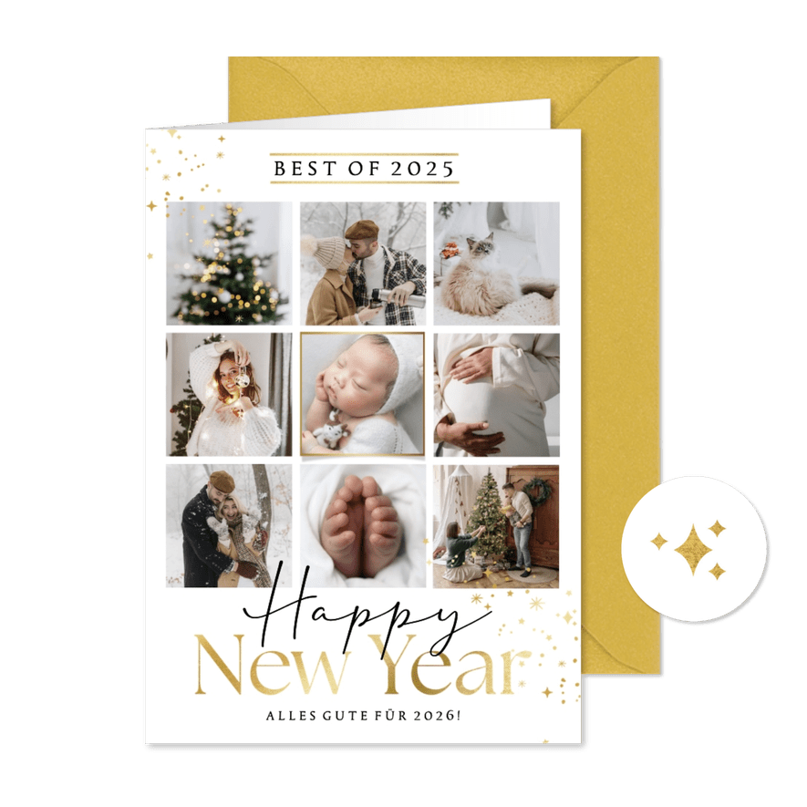 Fotokarte Neujahr 'Best of 2026' - Karteneindruck
