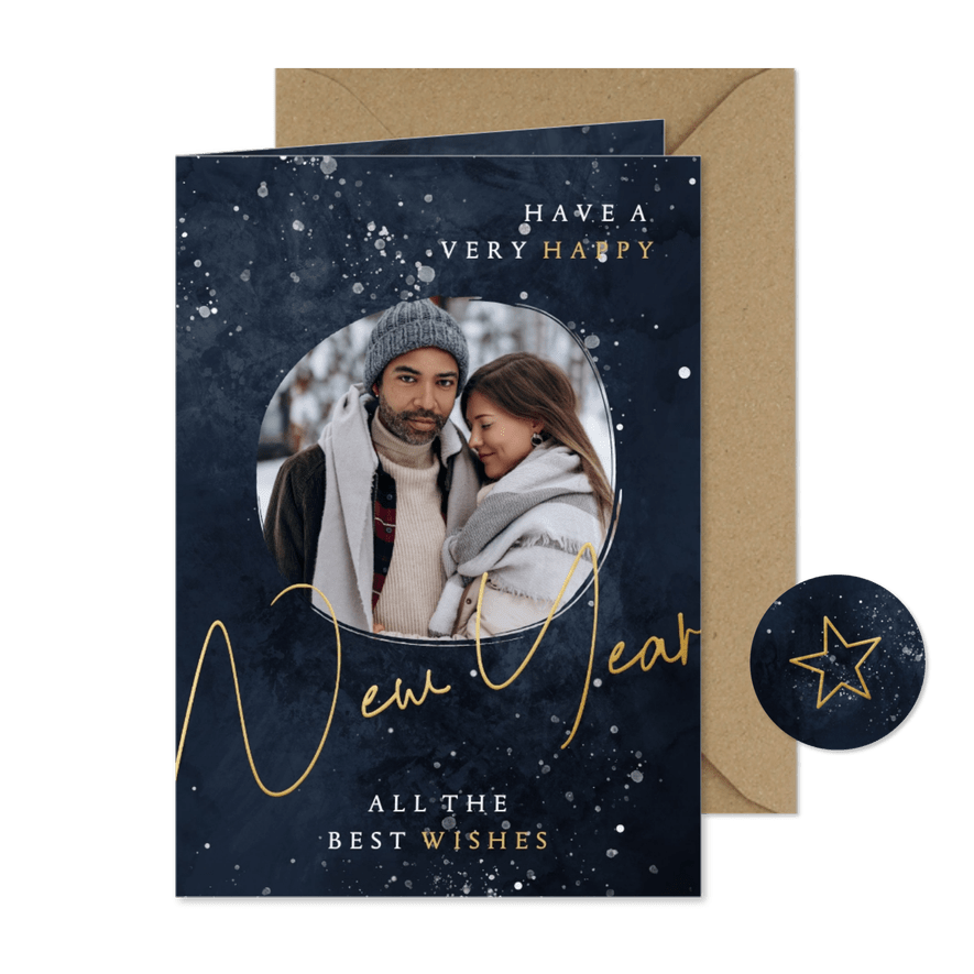 Fotokarte Neujahrsgrüße 'New Year' - Karteneindruck
