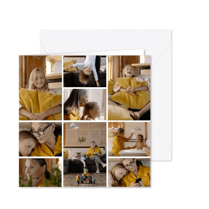 Fotokarte Quadrat neun Fotos - Karteneindruck
