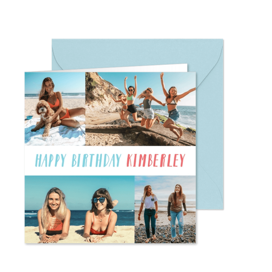 Fotokarte quadratisch vier Fotos - Karteneindruck
