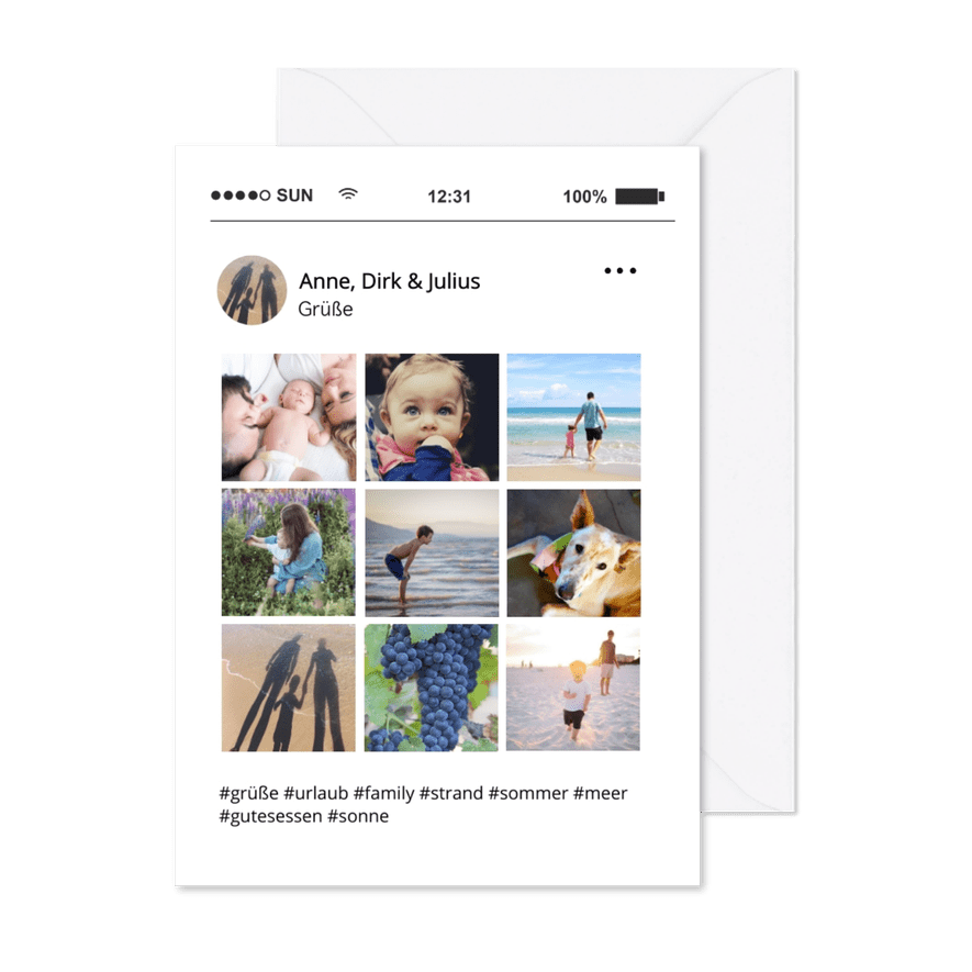 Fotokarte Social Media Look - Karteneindruck