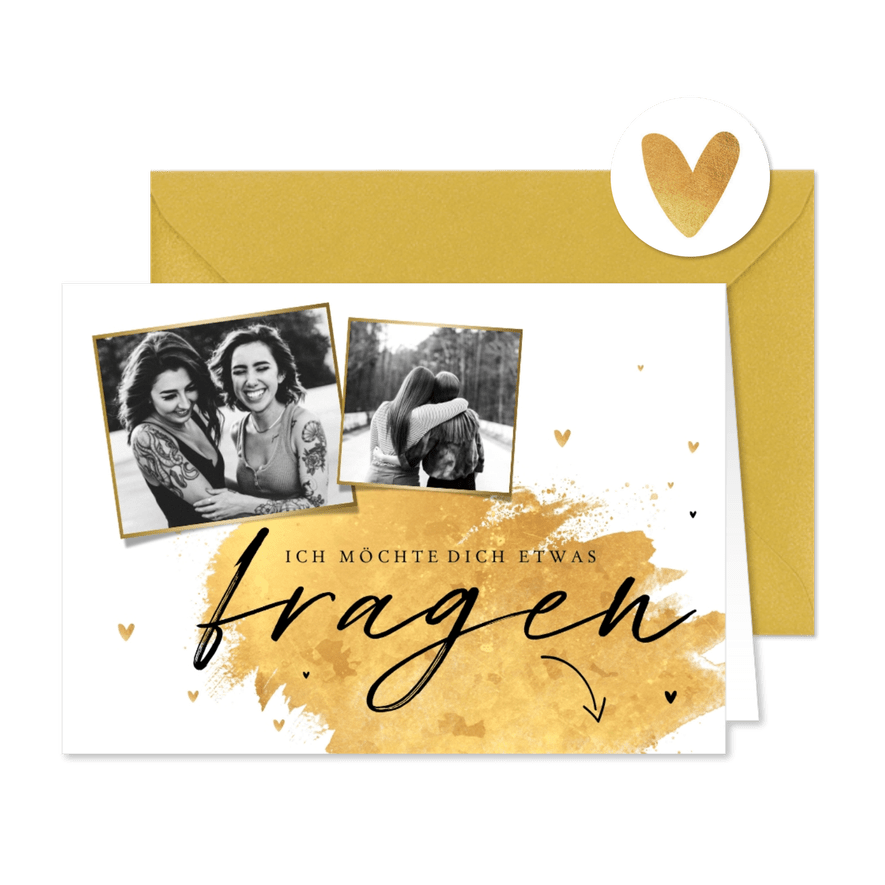 Fotokarte Trauzeugin/Brautjungfer fragen - Karteneindruck
