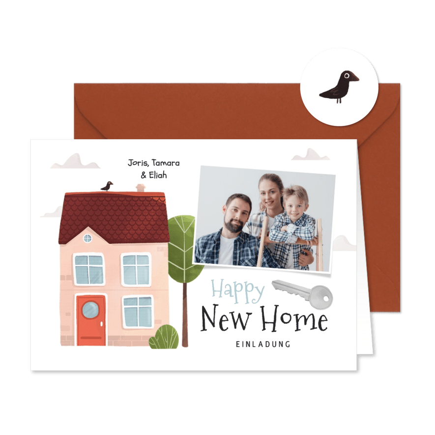 Fotokarte Umzug Einladung Housewarming - Karteneindruck
