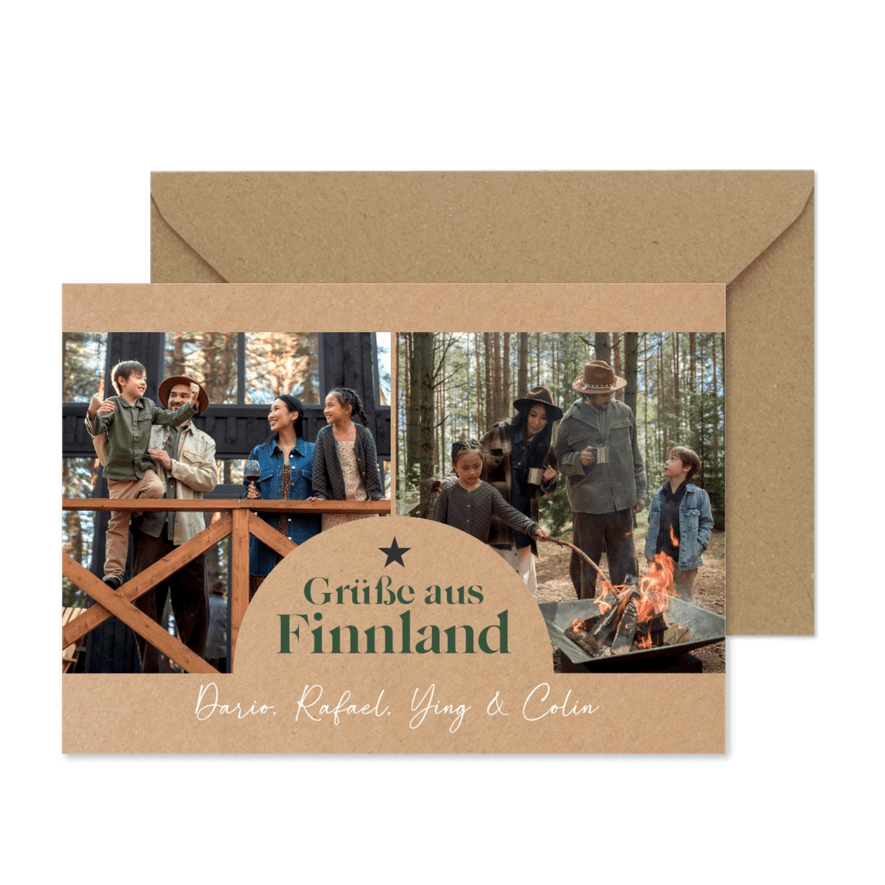 Fotokarte Urlaub auf Kraftpapier - Karteneindruck