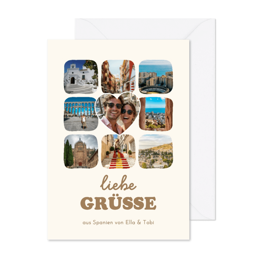 Fotokarte Urlaub 'Liebe Grüße' - Kartenvorschau