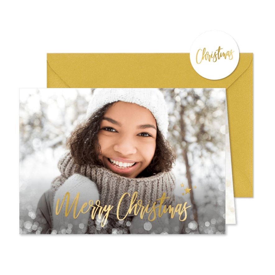 Fotokarte Weihnachten 'Merry Christmas' - Karteneindruck
