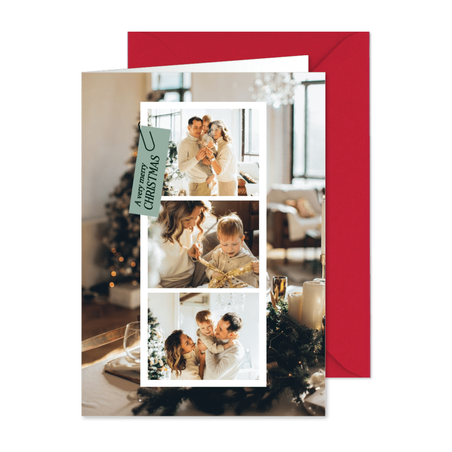 Fotokarte Weihnachtsgrüße 'A very merry Christmas' - Kartenvorschau