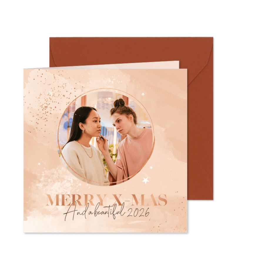 Fotokarte Weihnachtsgrüße Beautysalon Kupfer - Karteneindruck
